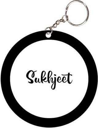 SY Gifts Sukhjeet Name Black Keychain Key Chain