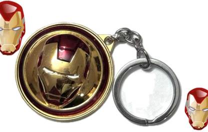 SRG High quality Metal Iron Man Face Keychain Rotating Keychain Key Chain