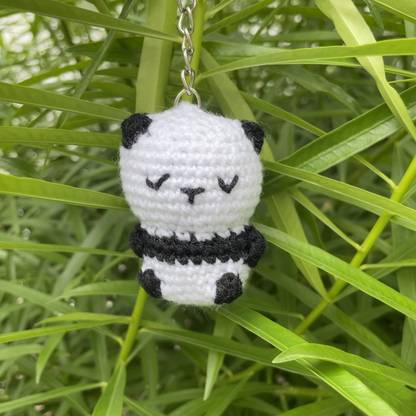 Skeindalous Creations Handmade Crochet Panda Keychain Accessory Key Chain