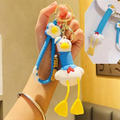 Mubco Stretching Neck Sailor Duck Keychain Cute Kawaii Funny Cartoon Animal Toys Gift Key Chain