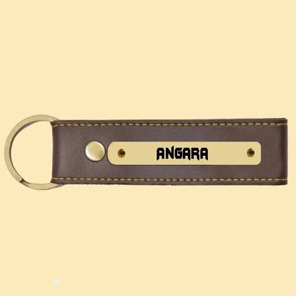 SY Gifts Angara Name Brown Artificial Leather Keychain Key Chain