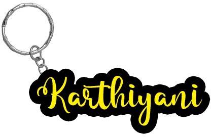 SY Gifts Karthiyani Name Black Yellow Name Keychain Key Chain