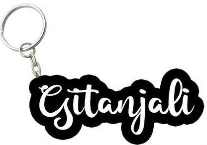 SY Gifts Gitanjali Black White Name Keychain Key Chain