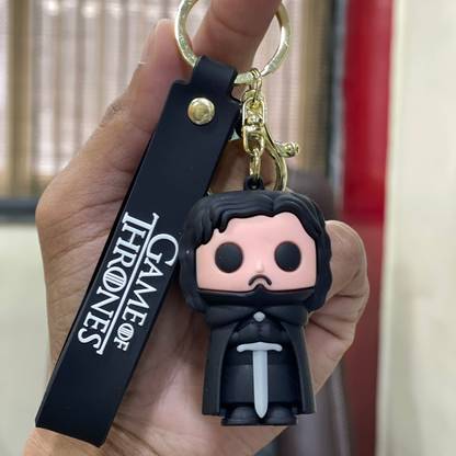 Mubco Game of Thrones Jon Snow 3D Keychain |Strap Charm & Hook |PVC Cartoon Model Toys Key Chain