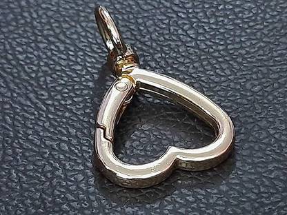 Tia Golden Heart Spring Ring with Swivel Ring-40mm Key Chain