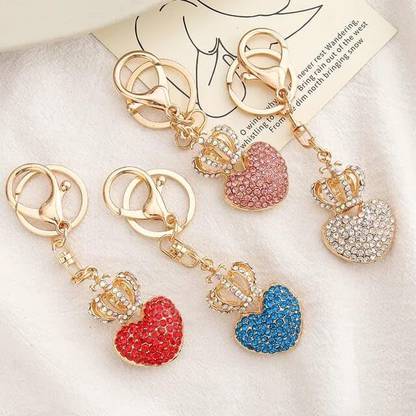 Tera13 Fashionable Keychain for Girls Crystal Rhinestone Keychain Bag Charm for Girls Key Chain