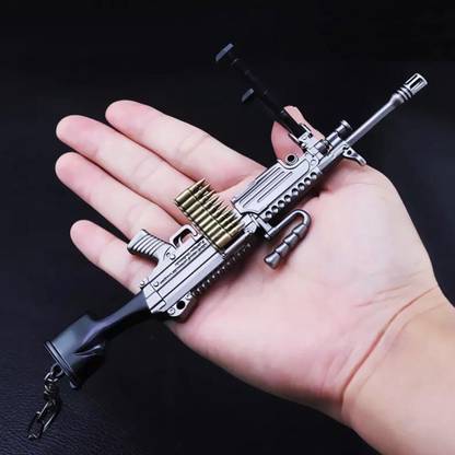 ingenious-gadgets M416 Gun Model with Weapon Holder, Militry Showcase Figurine Gun with Keychain Key Chain