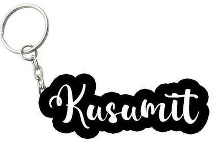 SY Gifts Kusumit Black White Name Keychain Key Chain