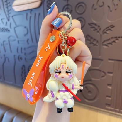 Mubco Inuyasha Sesshomaru 3D Keychain | Strap Charm & Hook | PVC Anime Model Toys Gift Key Chain