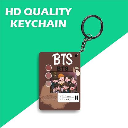 Shine Creation BTS CARTOON PLAYER Group HD Printed Keychain. Key Chain