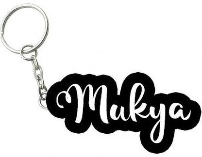 SY Gifts Mukya Black White Name Keychain Key Chain