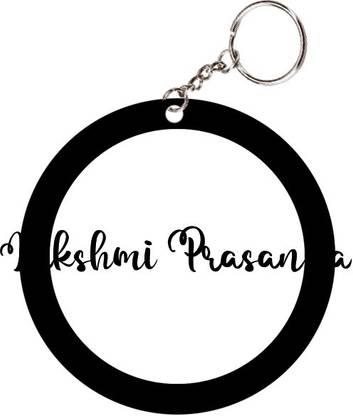 SY Gifts Lakshmi Prasanna Name Black Keychain Key Chain