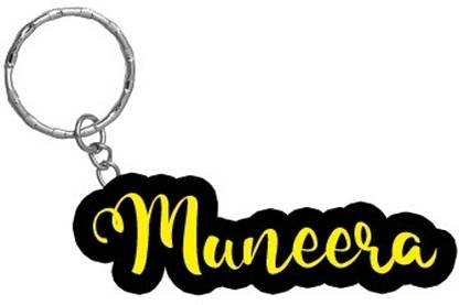 SY Gifts Muneera Name Black Yellow Name Keychain Key Chain