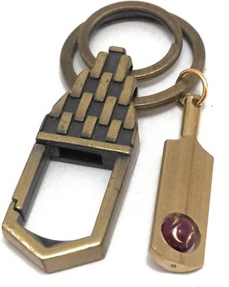 Key Era Cricket Bat Inside Roatating Ball With HookBronze Key Chain