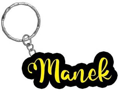 SY Gifts Manek Name Black Yellow Name Keychain Key Chain