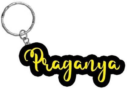 SY Gifts Praganya Name Black Yellow Name Keychain Key Chain