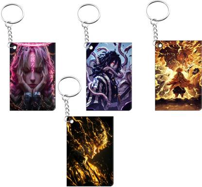ForVano Premium Demon slayer Anime Keychain For Bike Pack Of 4 (r13 Key Chain
