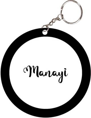 SY Gifts Manayi Name Black Keychain Key Chain