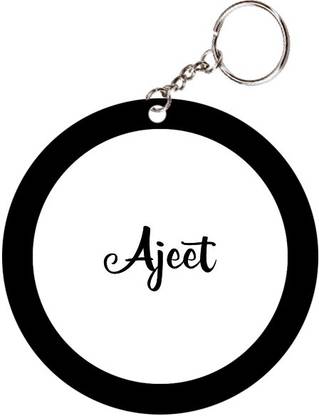 SY Gifts Ajeet Name Black Keychain Key Chain