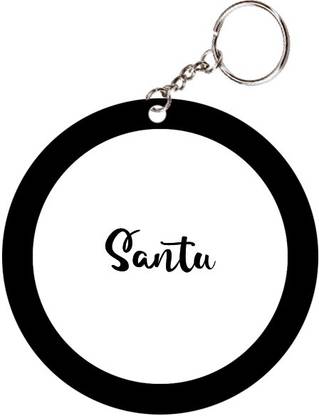 SY Gifts Santu Name Black Keychain Key Chain