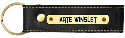 SY Gifts Kate Winslet Name Black Leather Keychain Key Chain