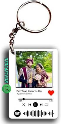 Enether Customized Spotify Keychain With Song Code & Photo, Personalized Gifts Key Chain