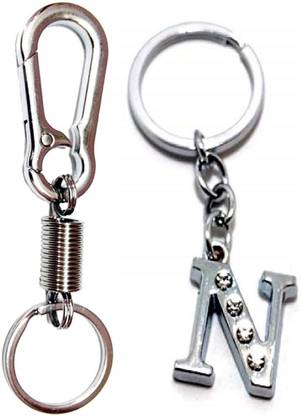 Newview Alphabet Letter N Metal Keychain & Hook Keychain Key Chain