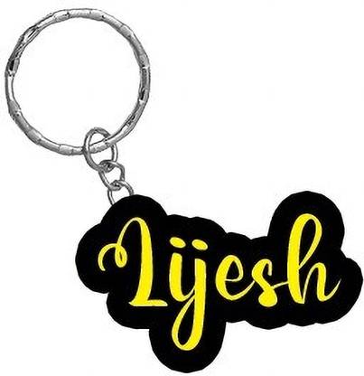 SY Gifts Lijesh Name Black Yellow Name Keychain Key Chain