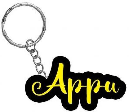 SY Gifts Appu Name Black Yellow Name Keychain Key Chain