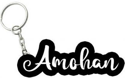 SY Gifts Amohan Black White Name Keychain Key Chain