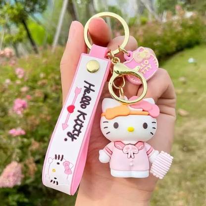KYOP Cute 3D Hello Kitty With Bow Keychain For Girls And Boys(Pink) Key Chain