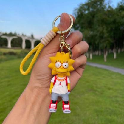 Mubco The Simpson Lisa 3D Keychain | Strap Charm & Hook | PVC Cartoon Model Toys Gift Key Chain
