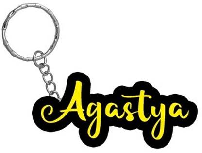 SY Gifts Agastya Name Black Yellow Name Keychain Key Chain