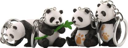 RainSound Cute Panda 3D ( Pack of 4 ) Key Chain