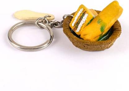 Esmaric Bread Pakora Keyring | Miniature Food Keyring | Best gift item | Unique Handmade Key Chain