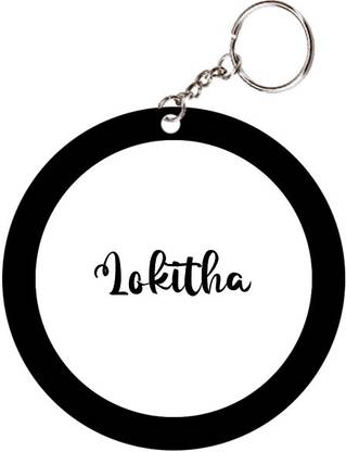 SY Gifts Lokitha Name Black Keychain Key Chain