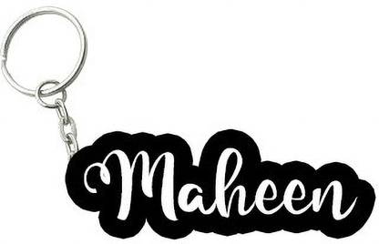 SY Gifts Maheen Black White Name Keychain Key Chain