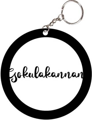 SY Gifts Gokulakannan Name Black Keychain Key Chain