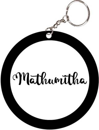SY Gifts Mathumitha Name Black Keychain Key Chain