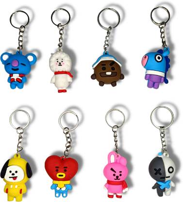 The K Fandom BT21 Keychain - Pack of 8 Keychains (All BT21 Characters) | BTS Key Chain