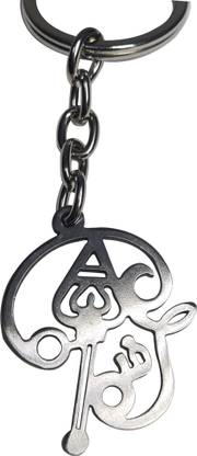 New Dimension Store Lord Murugan "OHM" Holding VEL in Tamil Font Devotional Silver Color Key Chain