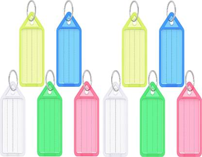 Shihen Plastic Key Tags Keychain Id Name Office Key Labels for Identification, Storage Key Chain