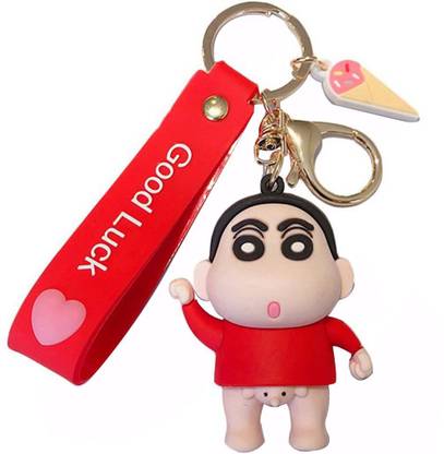 gtrp Cute Shinchan 3D Keychain With Charm.(Red). Key Chain