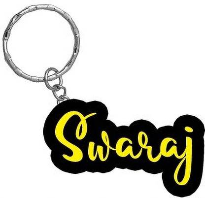 SY Gifts Swaraj Name Black Yellow Name Keychain Key Chain