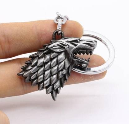 ABEL Game of Thrones House Stark Head 3D Key Chain (Silver Key Chain