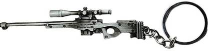 A-Mark Metal Silver PUBG-Gun Awm-High Damage Keychain for Boys & Girls/Bikes/Cars Key Chain