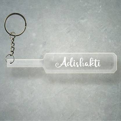 SY Gifts Cricket Bat Logo Design With Adishakti Name Key Chain