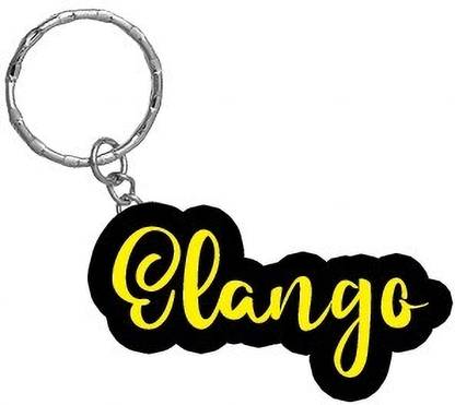 SY Gifts Elango Name Black Yellow Name Keychain Key Chain