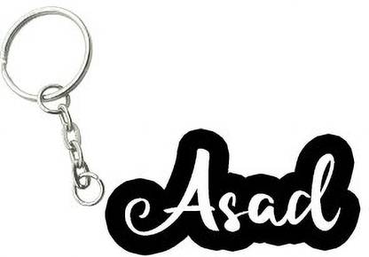 SY Gifts Asad Black White Name Keychain Key Chain