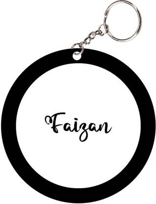 SY Gifts Faizan Name Black Keychain Key Chain